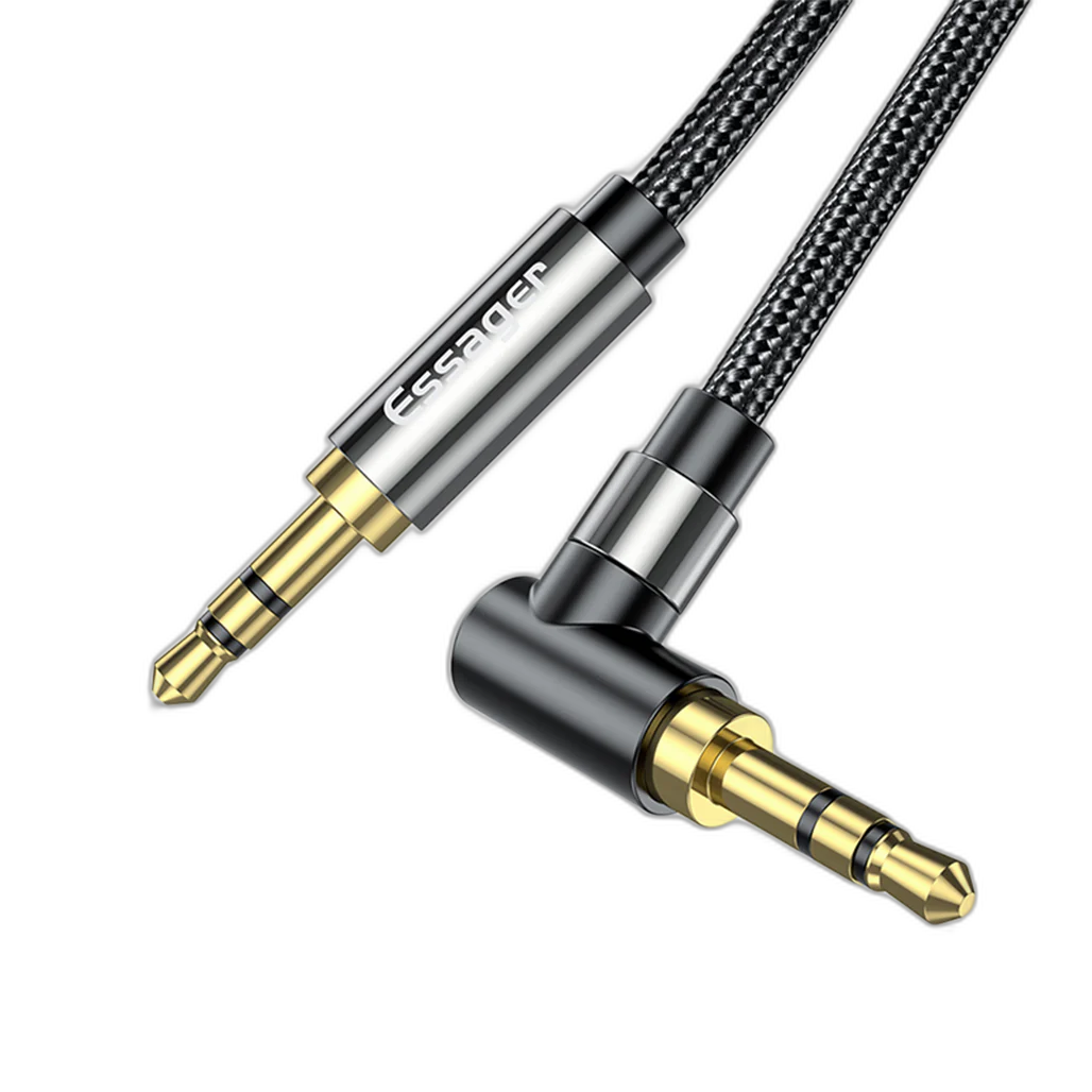 Essager AUX 3.5mm Audio Jack HiFi Elbow Adapter Cable 1.5M