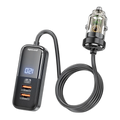 Porodo 120W Multi Port Car Charger with Rear Expansion