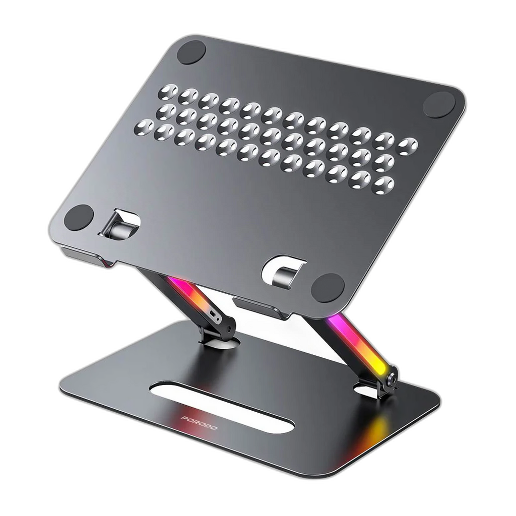 Porodo 17.3" Adjustable Aluminum Laptop Stand with RGB