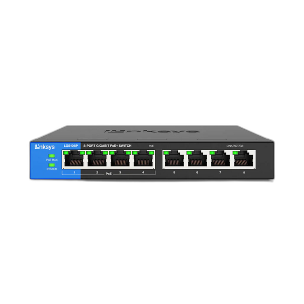 Linksys LGS108P - 8-Port GE Unmanaged PoE Switch