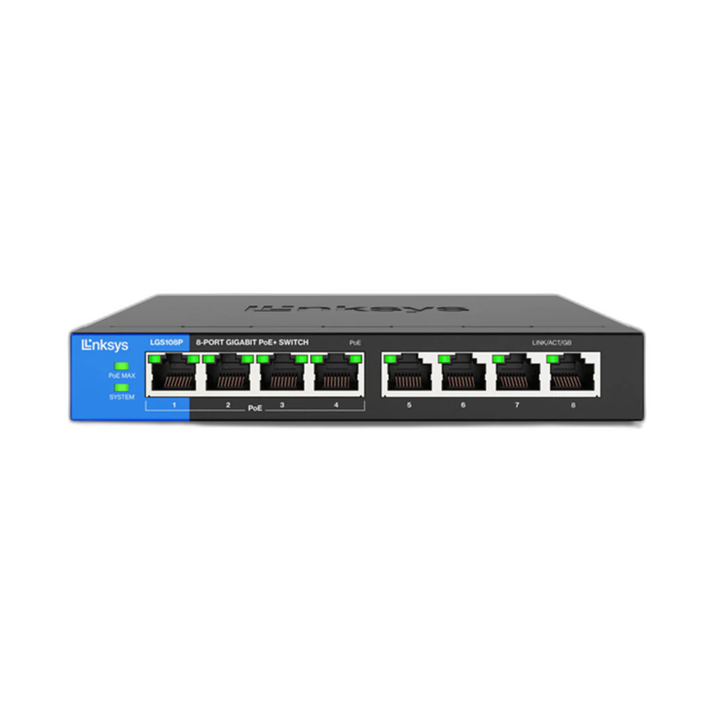Linksys LGS108P - 8-Port GE Unmanaged PoE Switch