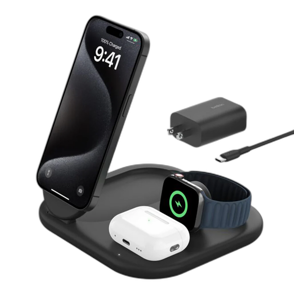 Belkin BoostCharge 3-in-1 Magnetic Wireless Charging Station