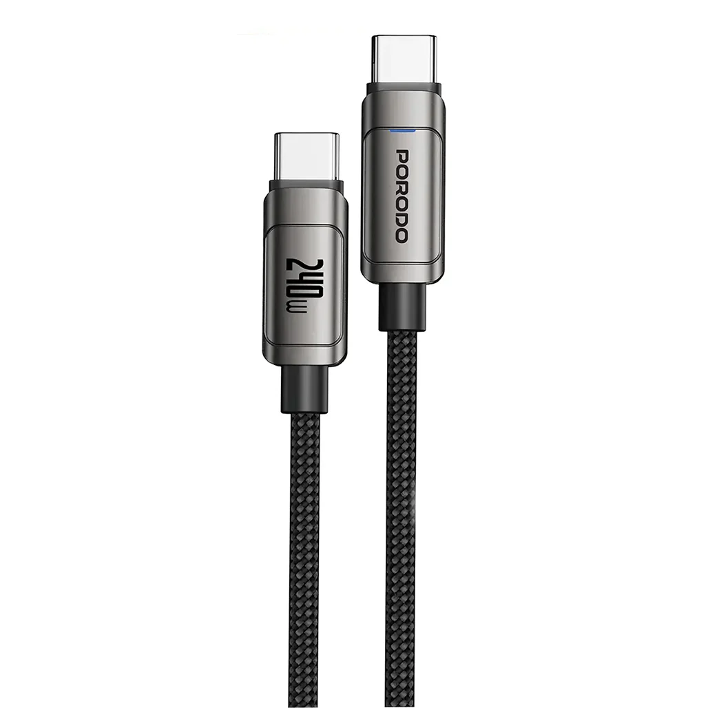 Porodo PowerSync 240W High-Speed USB-C Cable - Gray