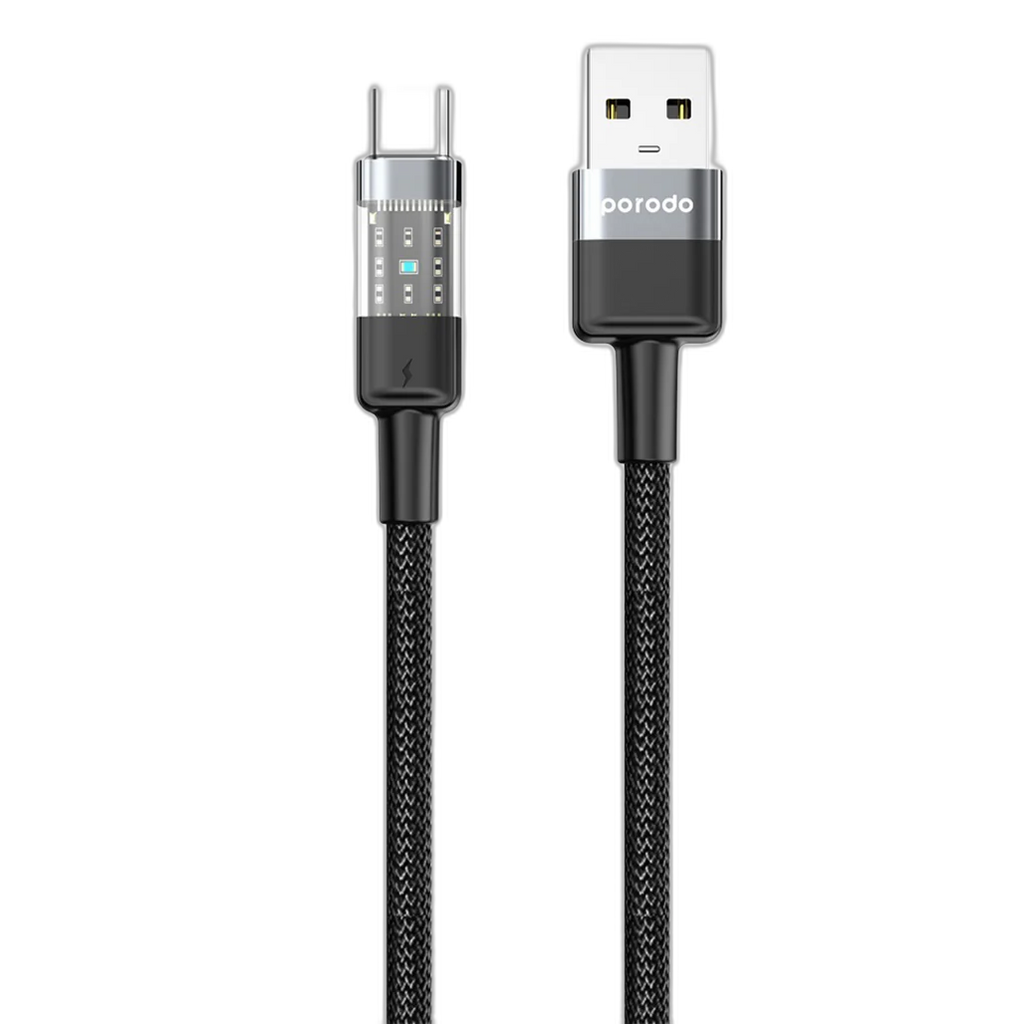 Porodo Braided 3A PD USB-A to USB-C Fast Charging Cable