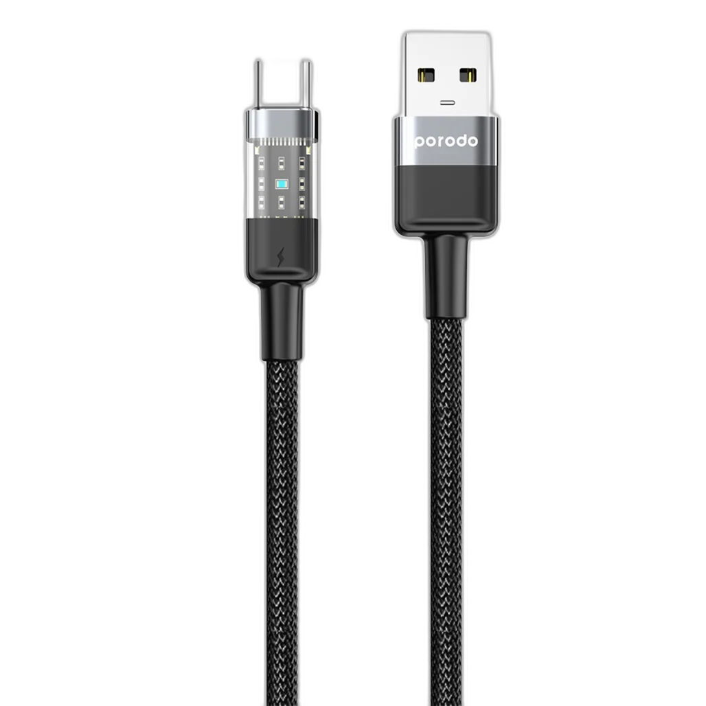 Porodo Braided 3A PD USB-A to USB-C Fast Charging Cable