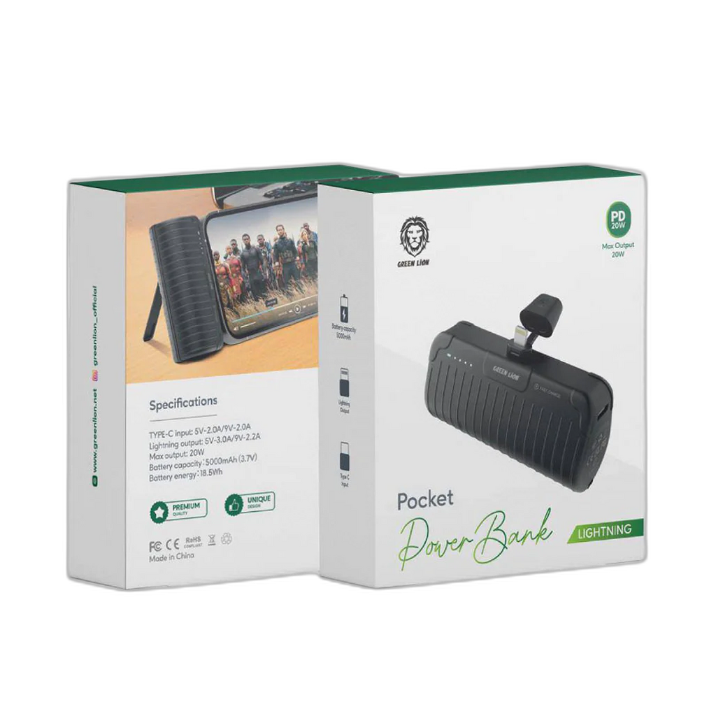 Green Lion GNPPB5KLTGBK Pocket Power Bank