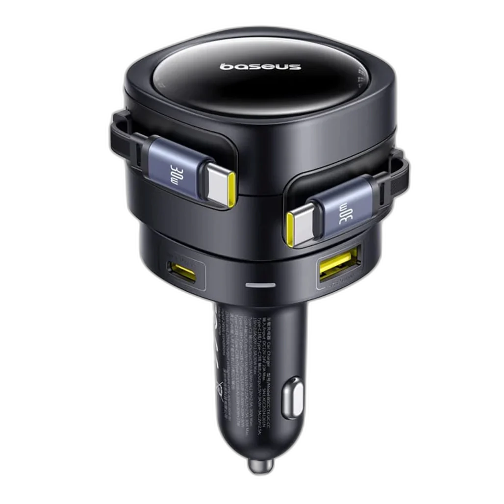Baseus Enjoyment Max 90W Car Charger – USB-C Cables