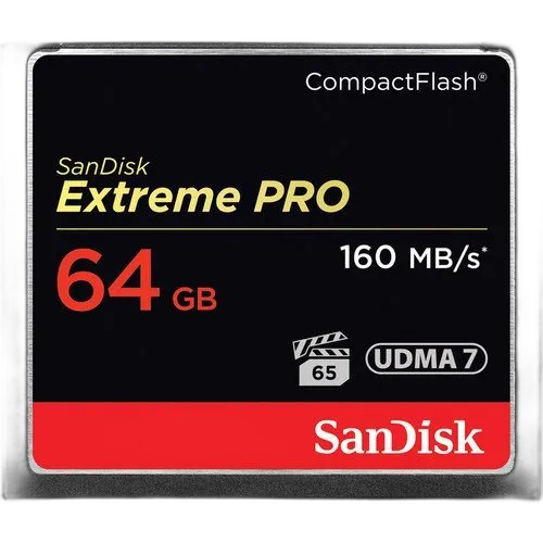 SanDisk 64GB Extreme Pro CompactFlash Memory Card (160MB/s)