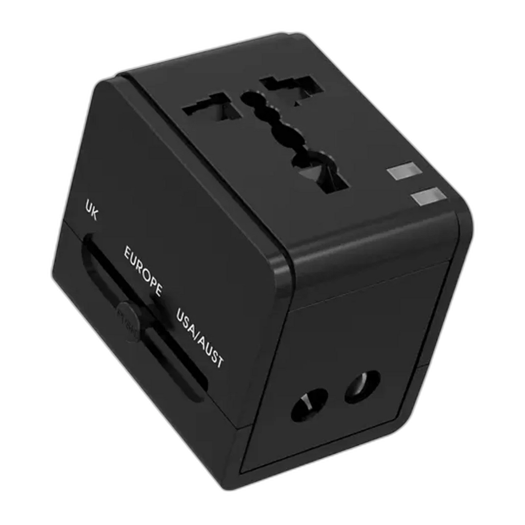 Porodo Blue Dual USB-A Universal Travel Adapter
