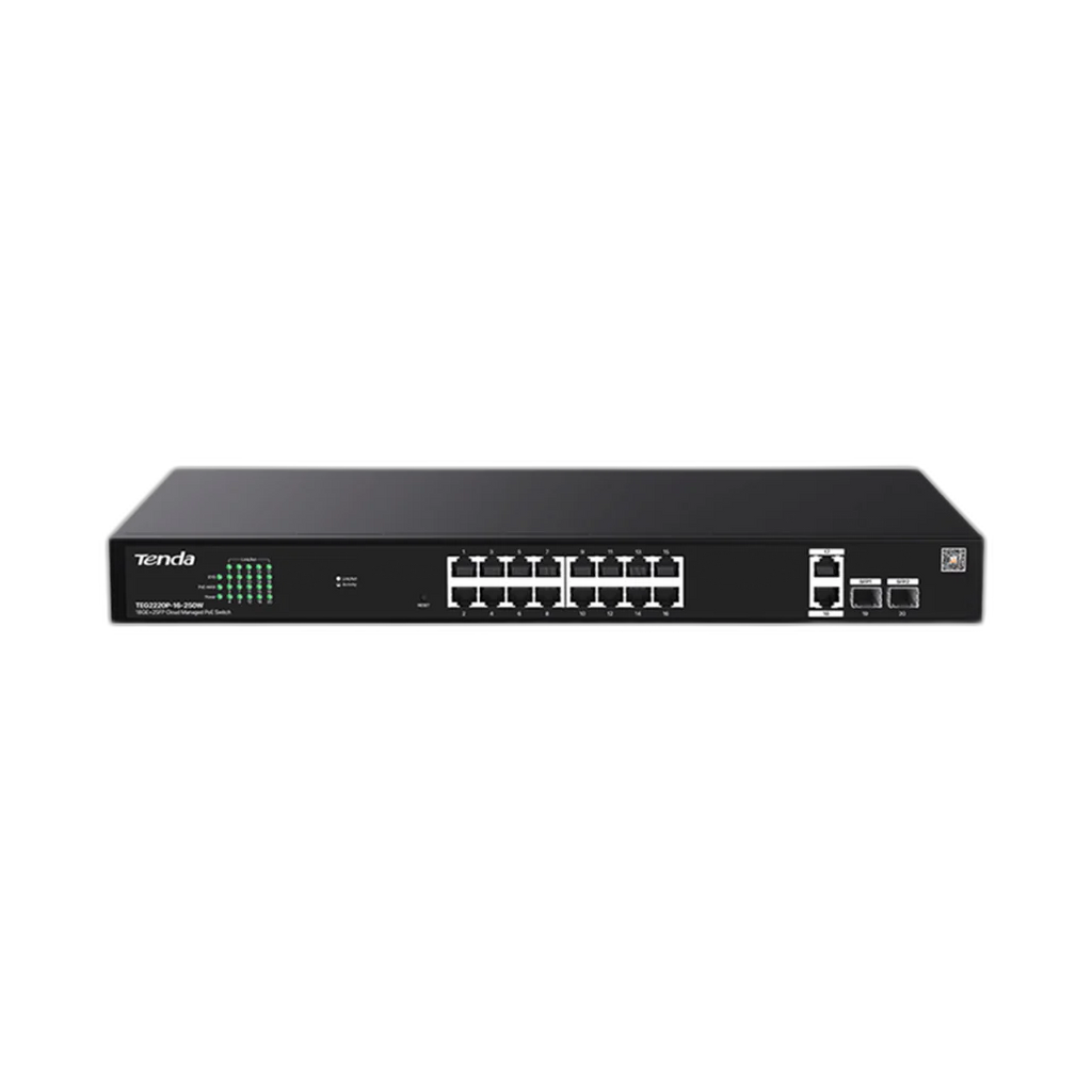 Tenda TEG2220P-16-250W 20-Port Gigabit Cloud PoE Switch