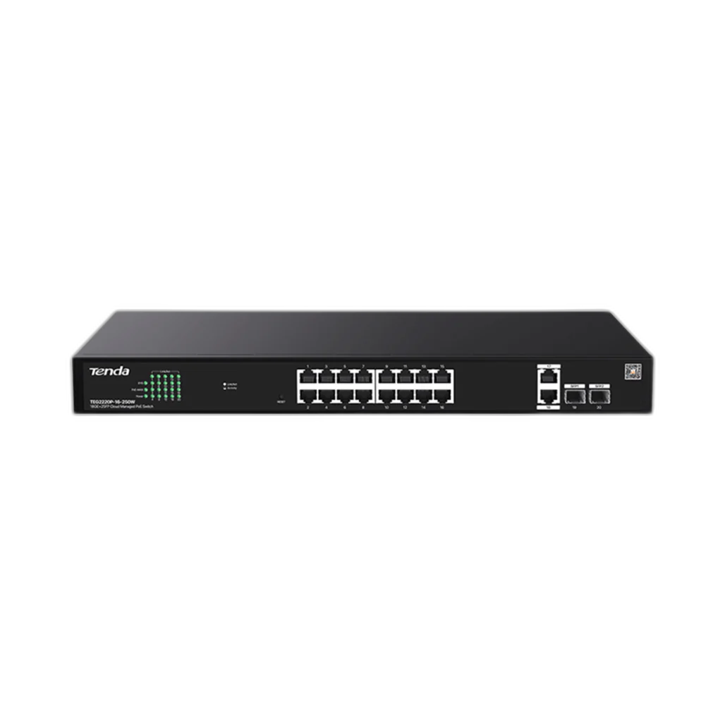 Tenda TEG2220P-16-250W 20-Port Gigabit Cloud PoE Switch