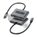 Powerology 4-In-1 USB-C Multi-Function Hub - Gray