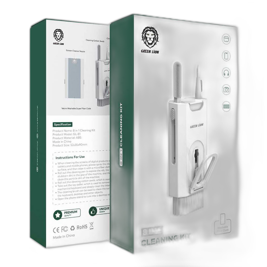 Green Lion GN8IN1CKITWH 8 in 1 Cleaning Kit