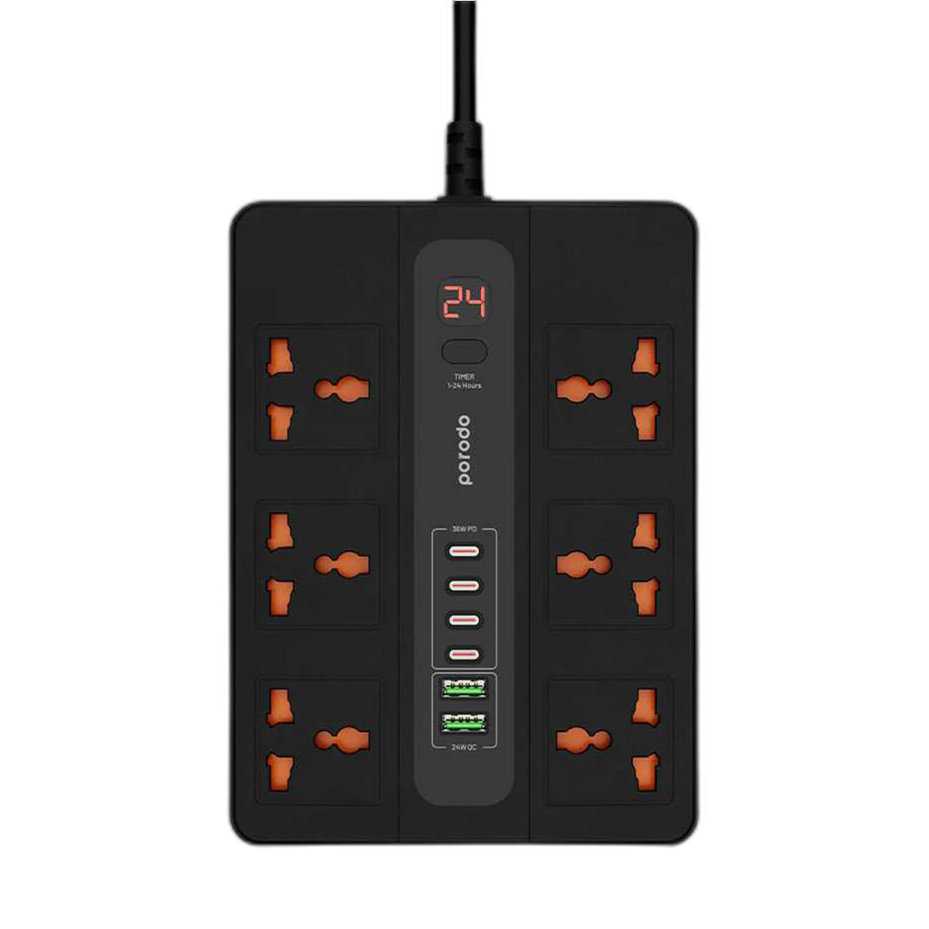 Porodo PD-FWCH009-3M-BK 36W Multi-Port Hub