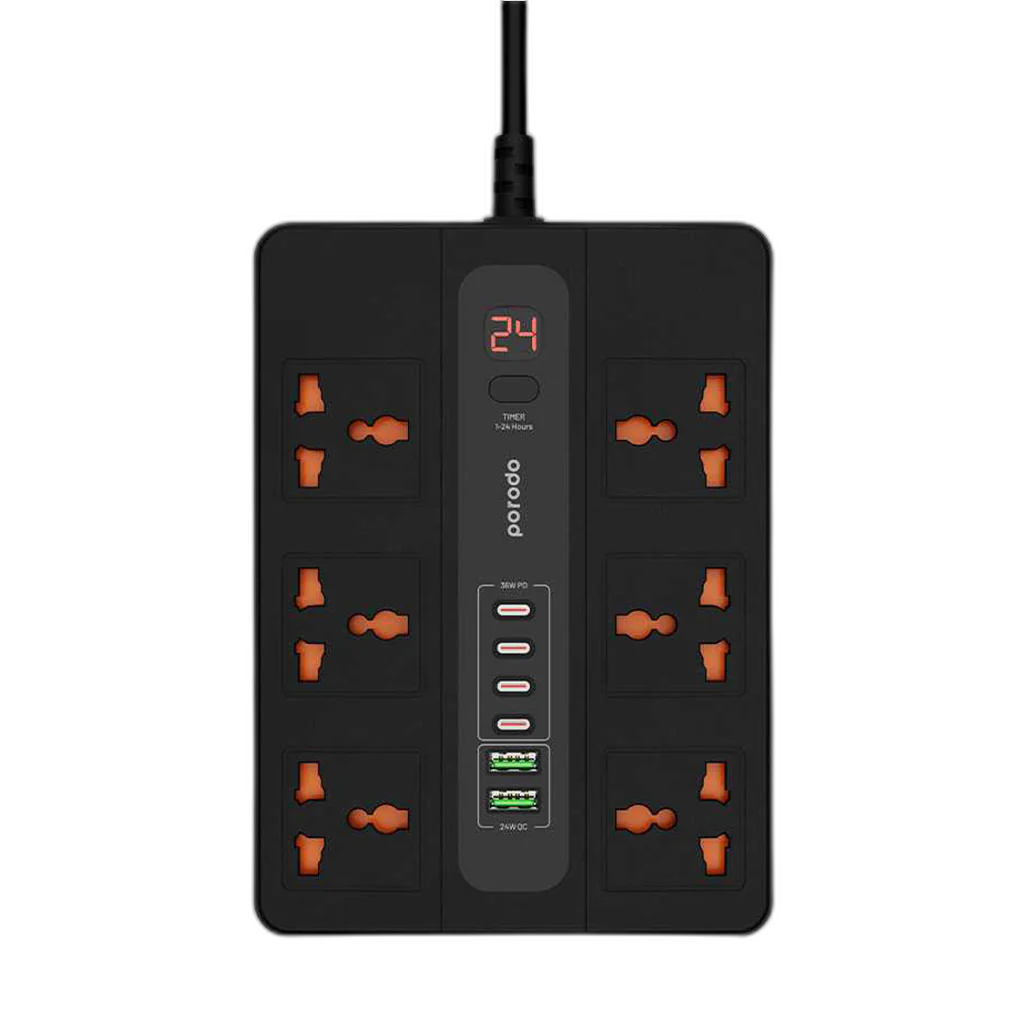 Porodo PD-FWCH009-3M-BK 36W Multi-Port Hub