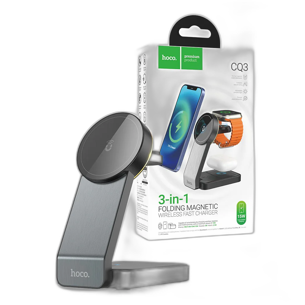 Hoco CQ3 3in1 Magnetic Fast Wireless Charger