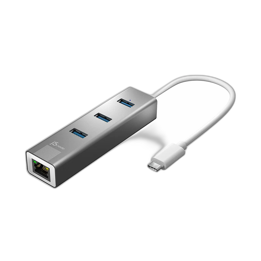 j5create JCH474 USB-C 3-Port HUB +Gigabit Ethernet Multi Adapter