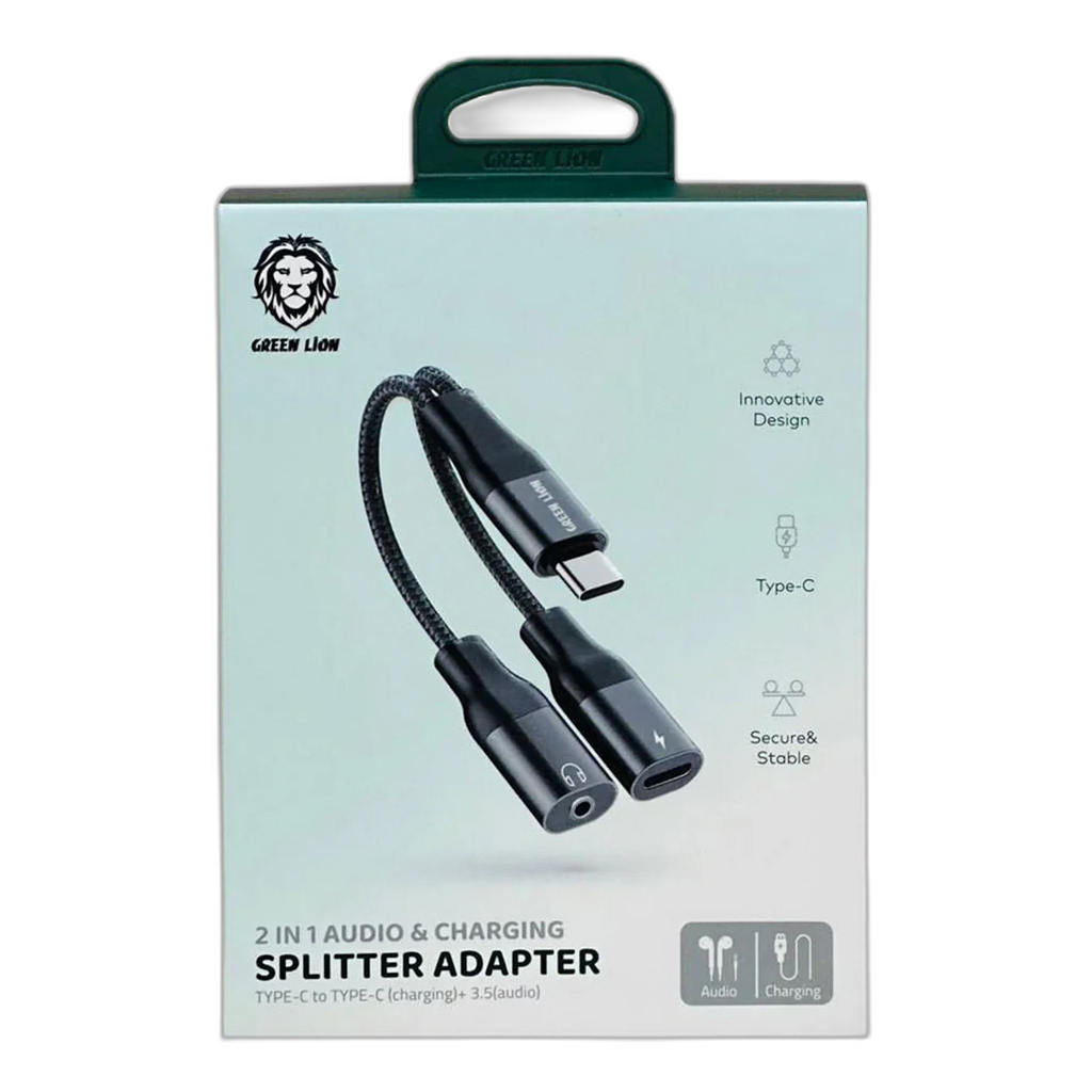 Green Lion 2 in 1 Audio & Charge Lightning Adapter