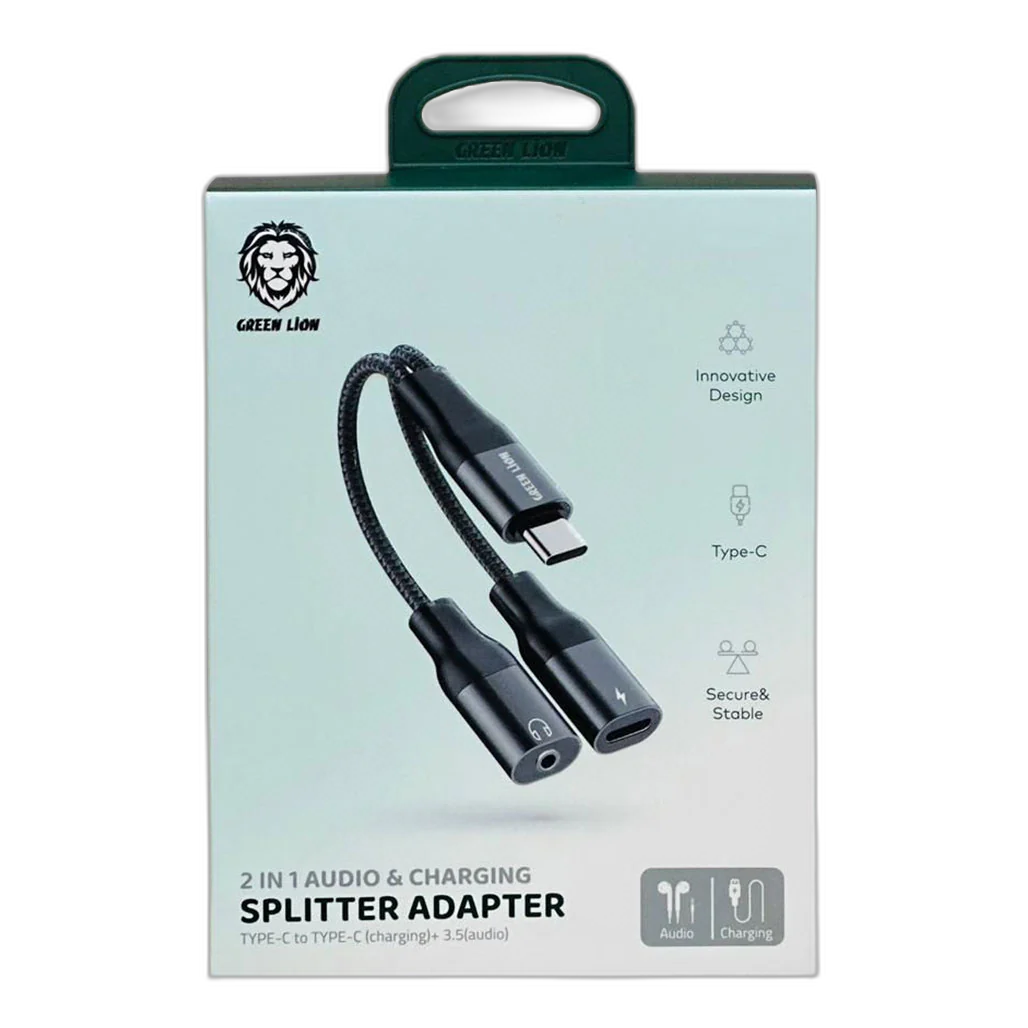Green Lion 2 in 1 Audio & Charge Lightning Adapter