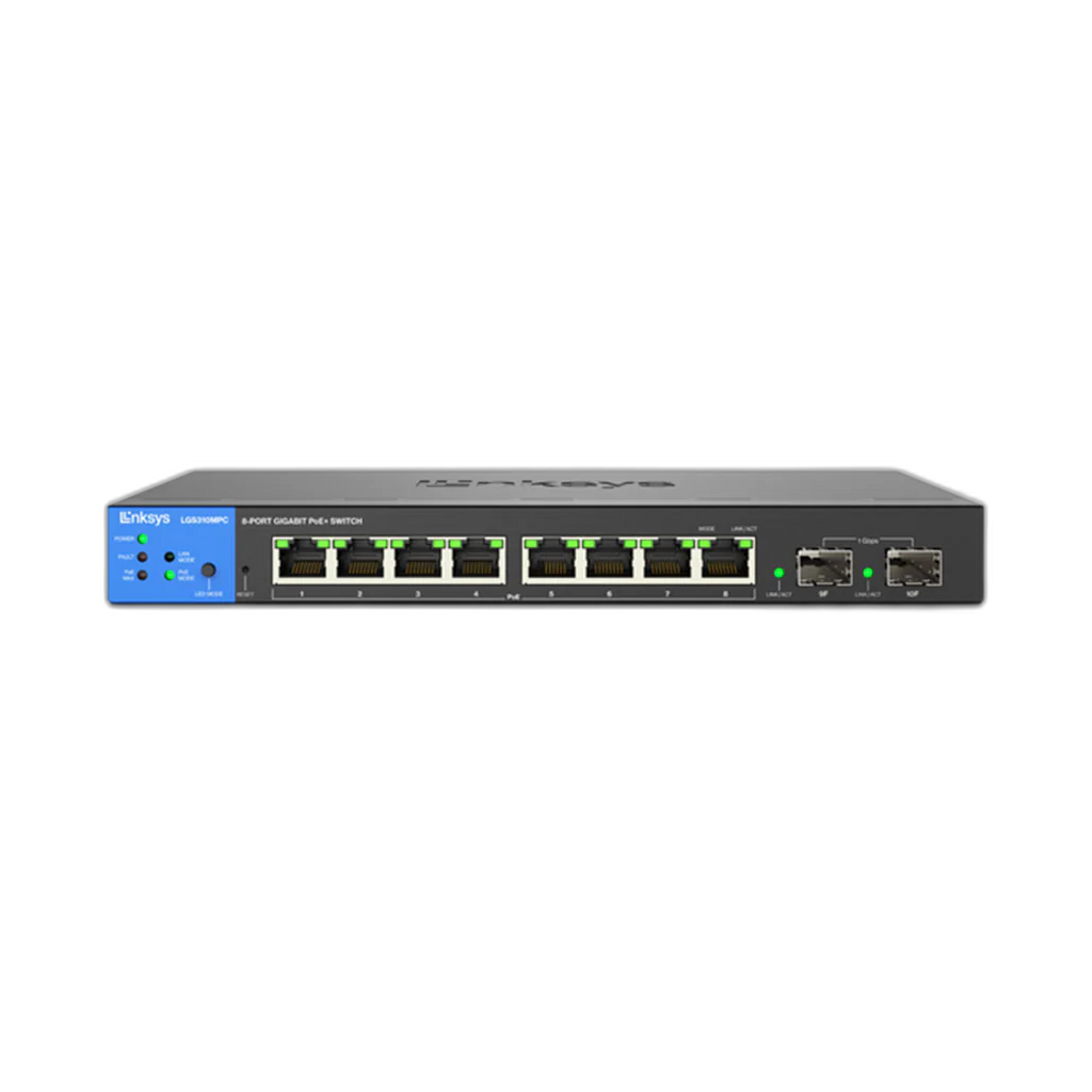 Linksys LGS310MPC 8-Port Managed Gigabit PoE+ Switch