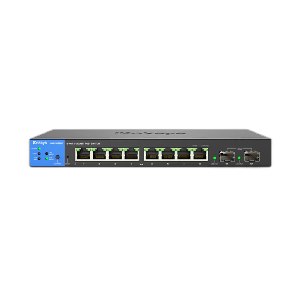 Linksys LGS310MPC 8-Port Managed Gigabit PoE+ Switch
