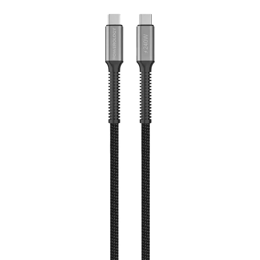 Powerology USB4 Braided USB-C to USB-C Cable 1.5m 240W