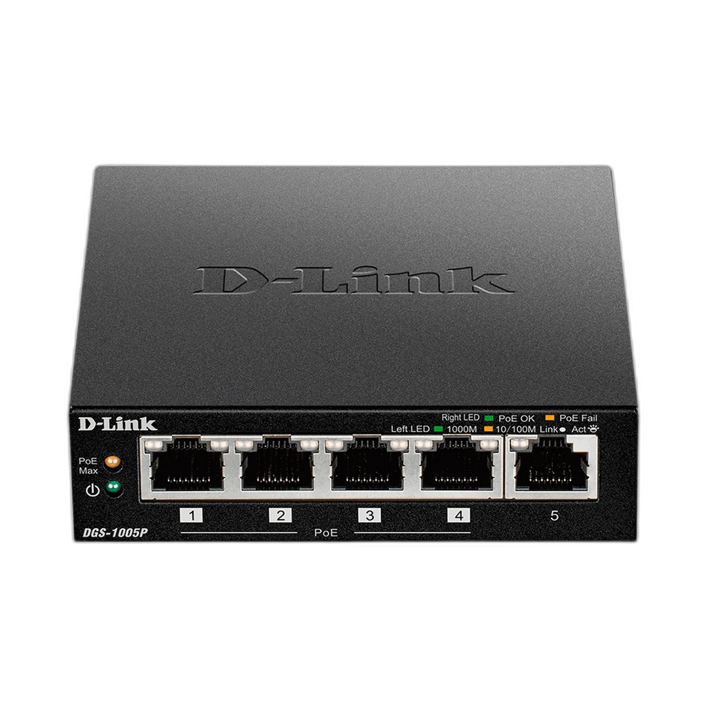 D-Link 5-Port Gigabit Switch W/ 4 POE | DGS-1005P