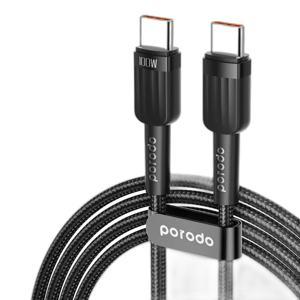 Porodo Braided 100W PD C to C Fast Charging Cable 1M