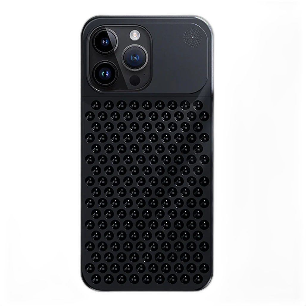 Metal Heat Dissipation Phone Case For iPhone 15 Pro Black