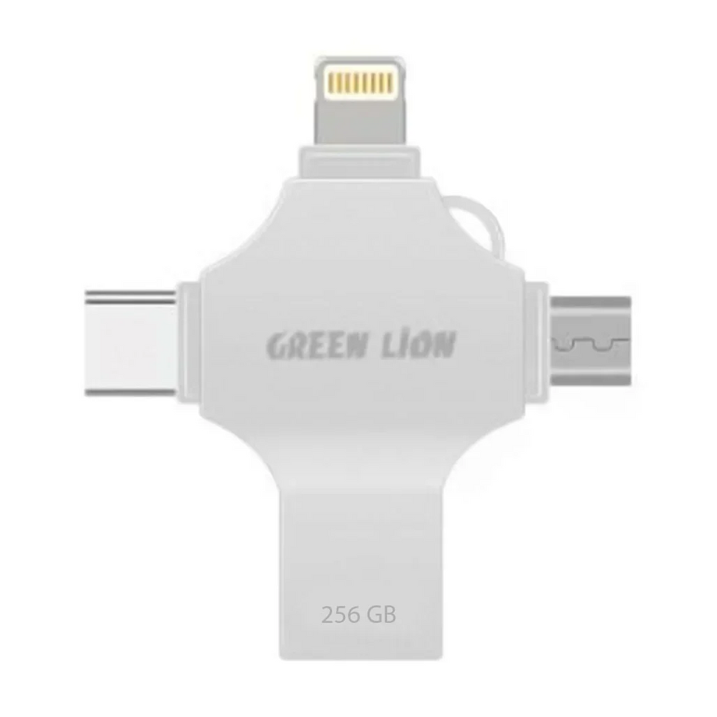 Green Lion 4-in-1 256GB USB Flash Drive | GN4IN1USB256SL