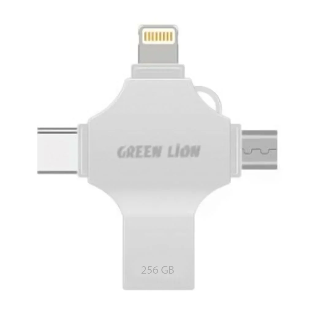 Green Lion 4-in-1 256GB USB Flash Drive | GN4IN1USB256SL