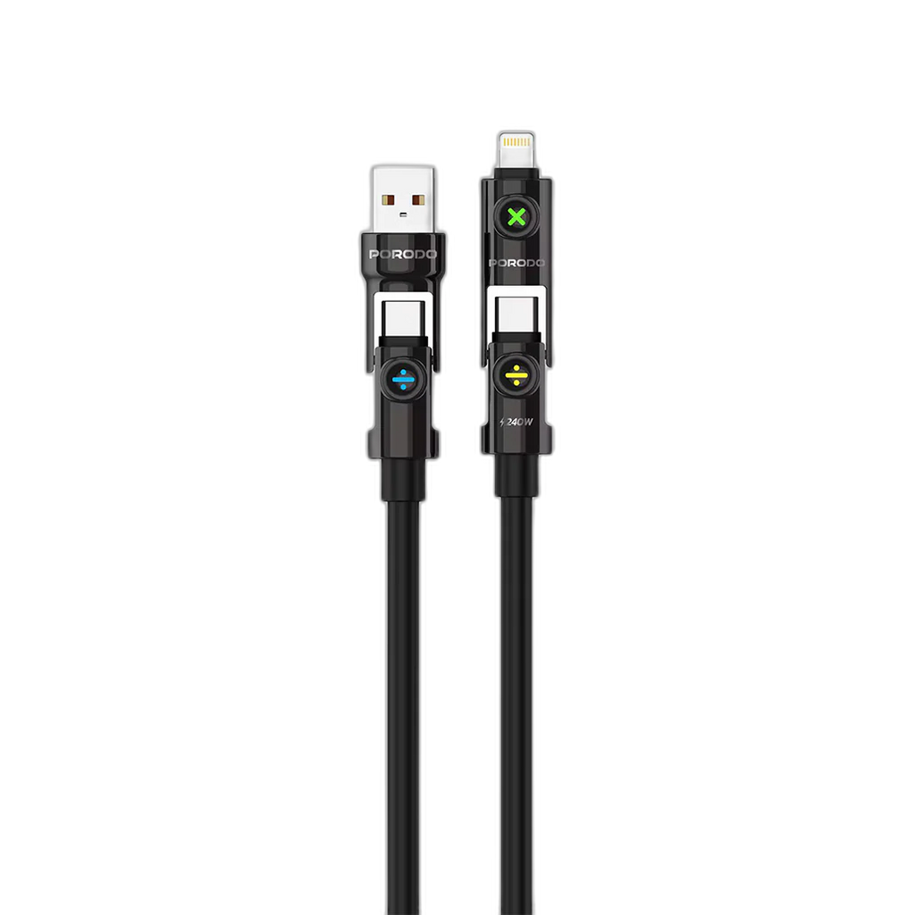 Porodo Powerglow 4-in-1 High-Speed Charging Cable - PDCBL2226