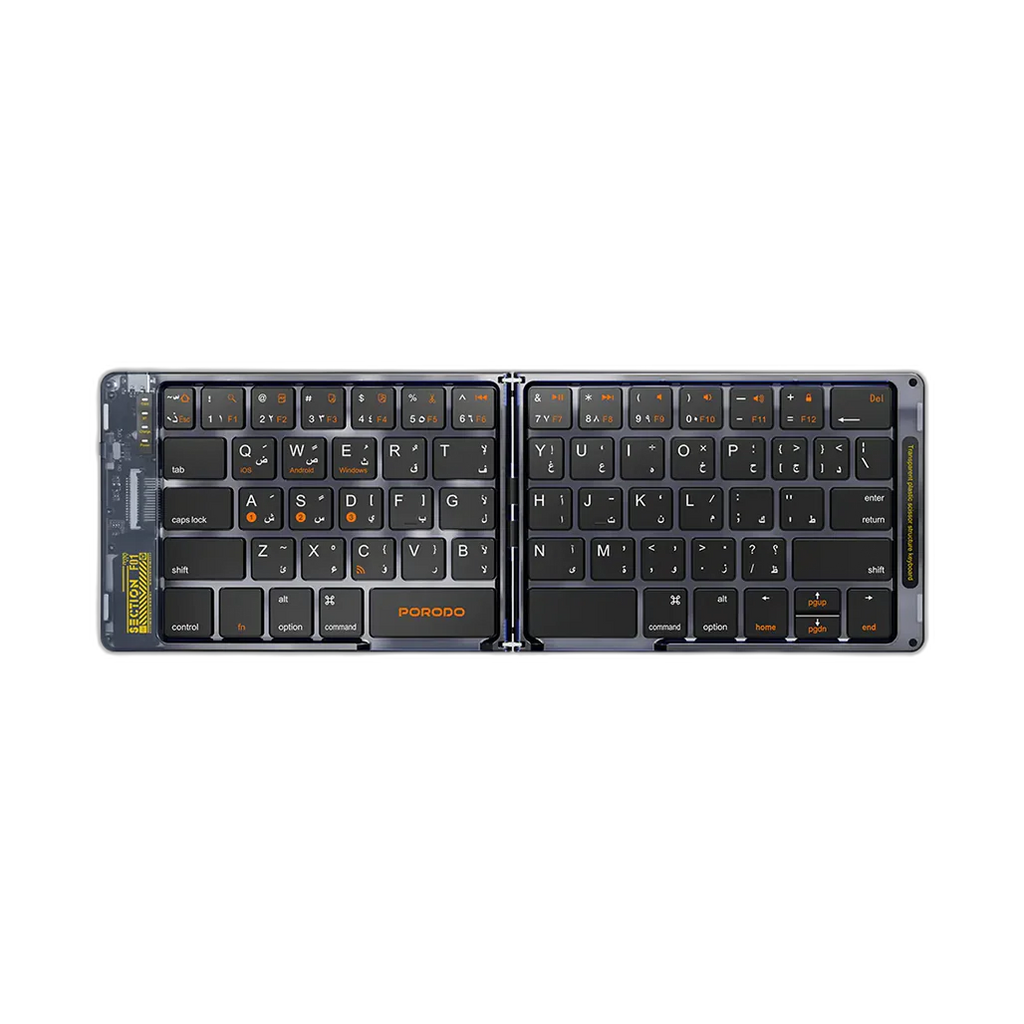 Porodo Crystal Shell Foldable Wireless Keyboard