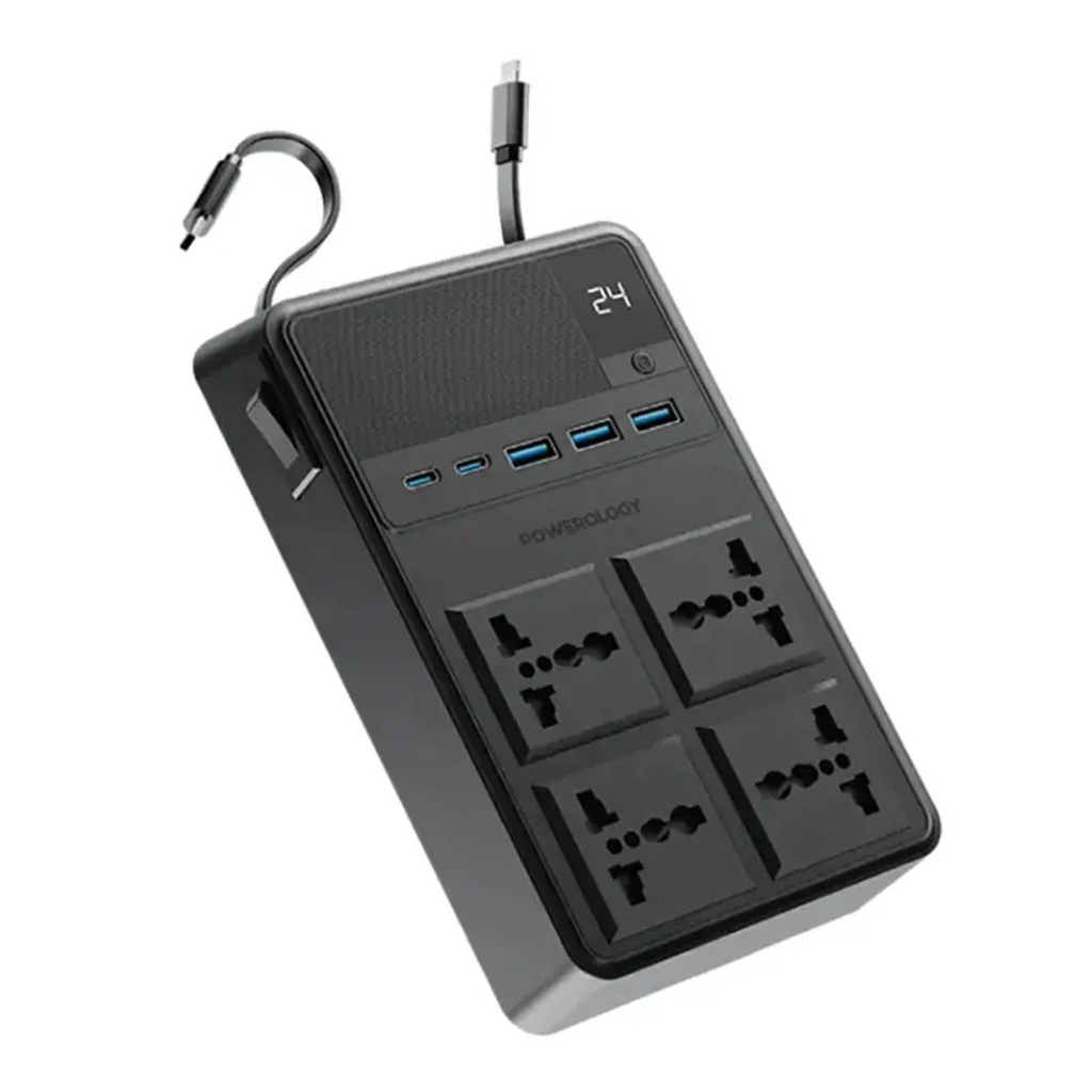 Powerology 2500W Power Strip with 4 AC Outlets
