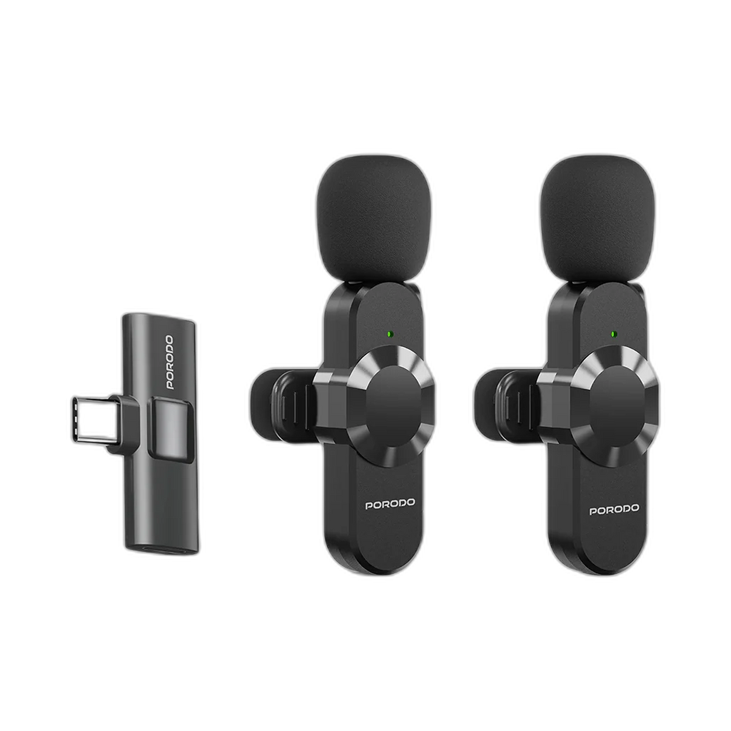 Porodo Audix Pro Lavalier Dual Microphone Type-C & Lightning