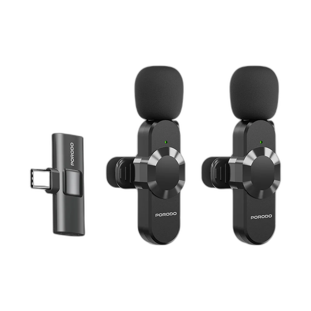 Porodo Audix Pro Lavalier Dual Microphone Type-C & Lightning