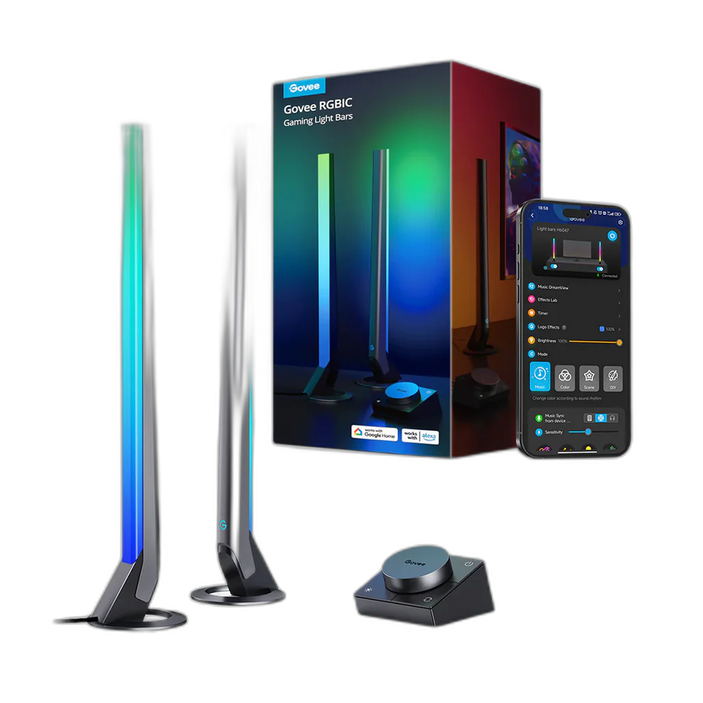 Govee RGBIC Wi-Fi Gaming Light Bars with Smart Dial Controller