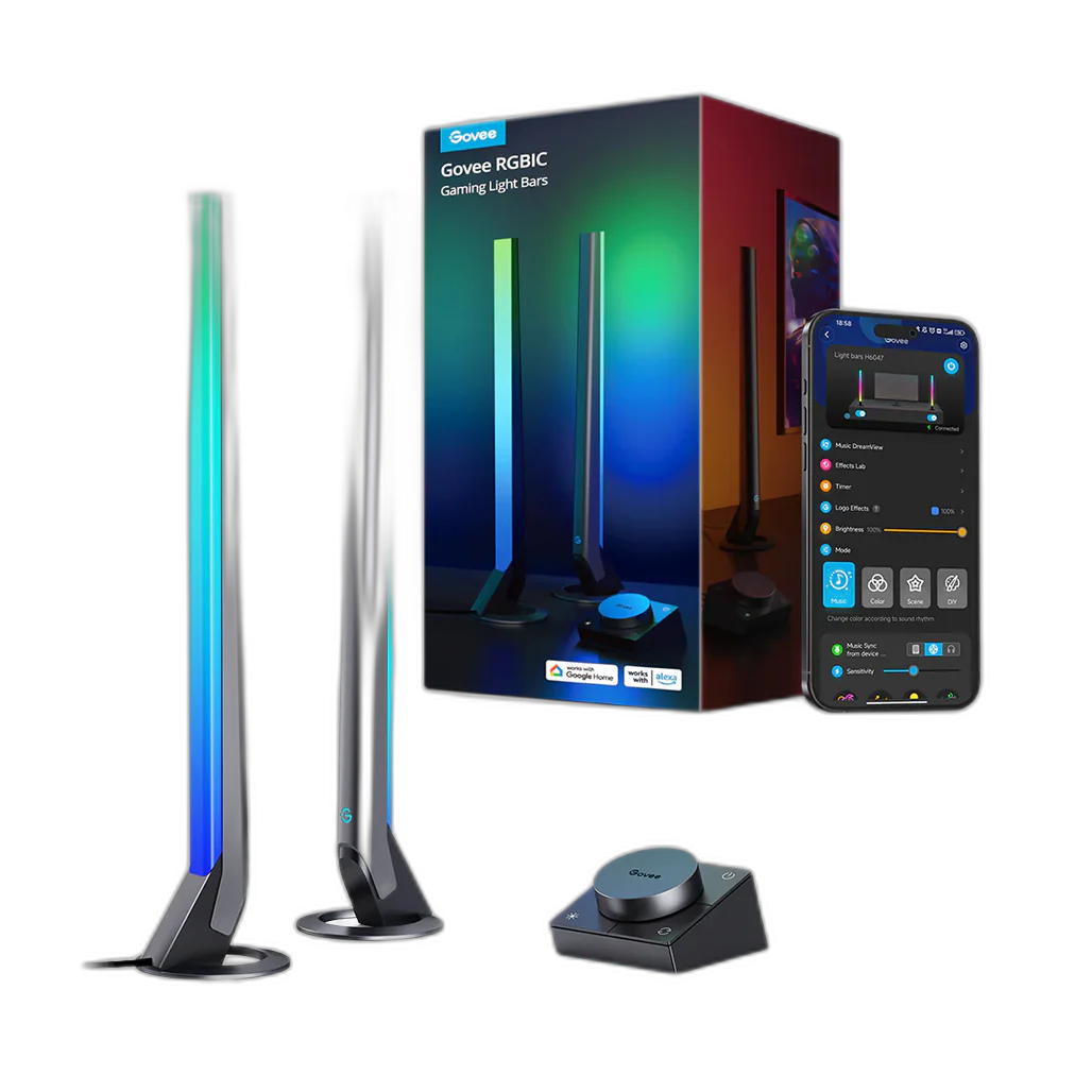 Govee RGBIC Wi-Fi Gaming Light Bars with Smart Dial Controller