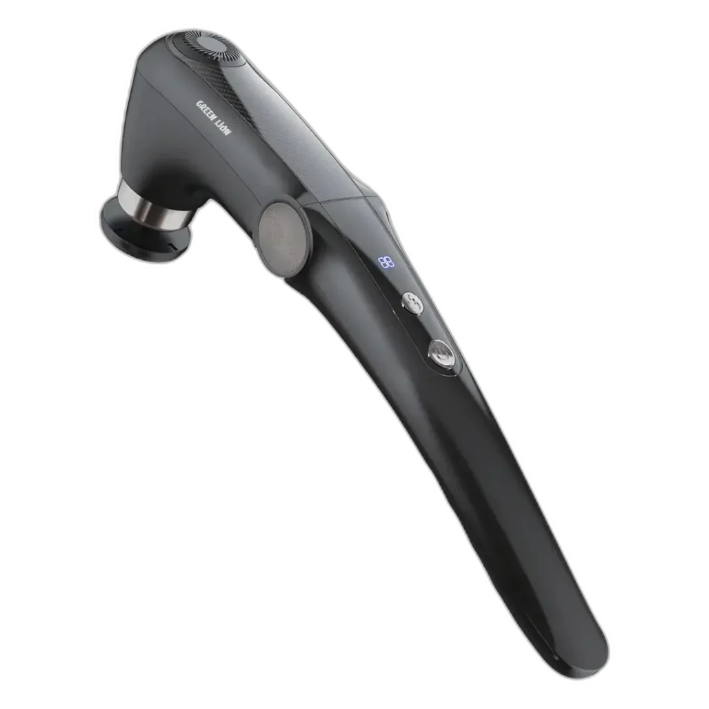 Green Lion Foldable Massage Gun with Long Handle & 45° Bend