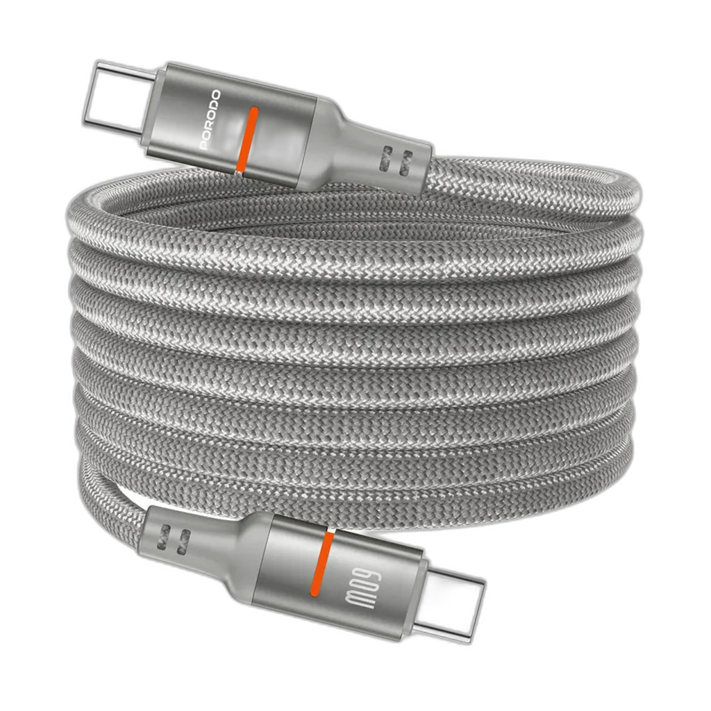 Porodo 60W Type-C to Type-C Magnetic Braided Cable