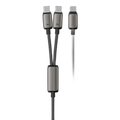 Powerology Zinco Series 2-In-1 Dual USB-C Cable - Dark Gray