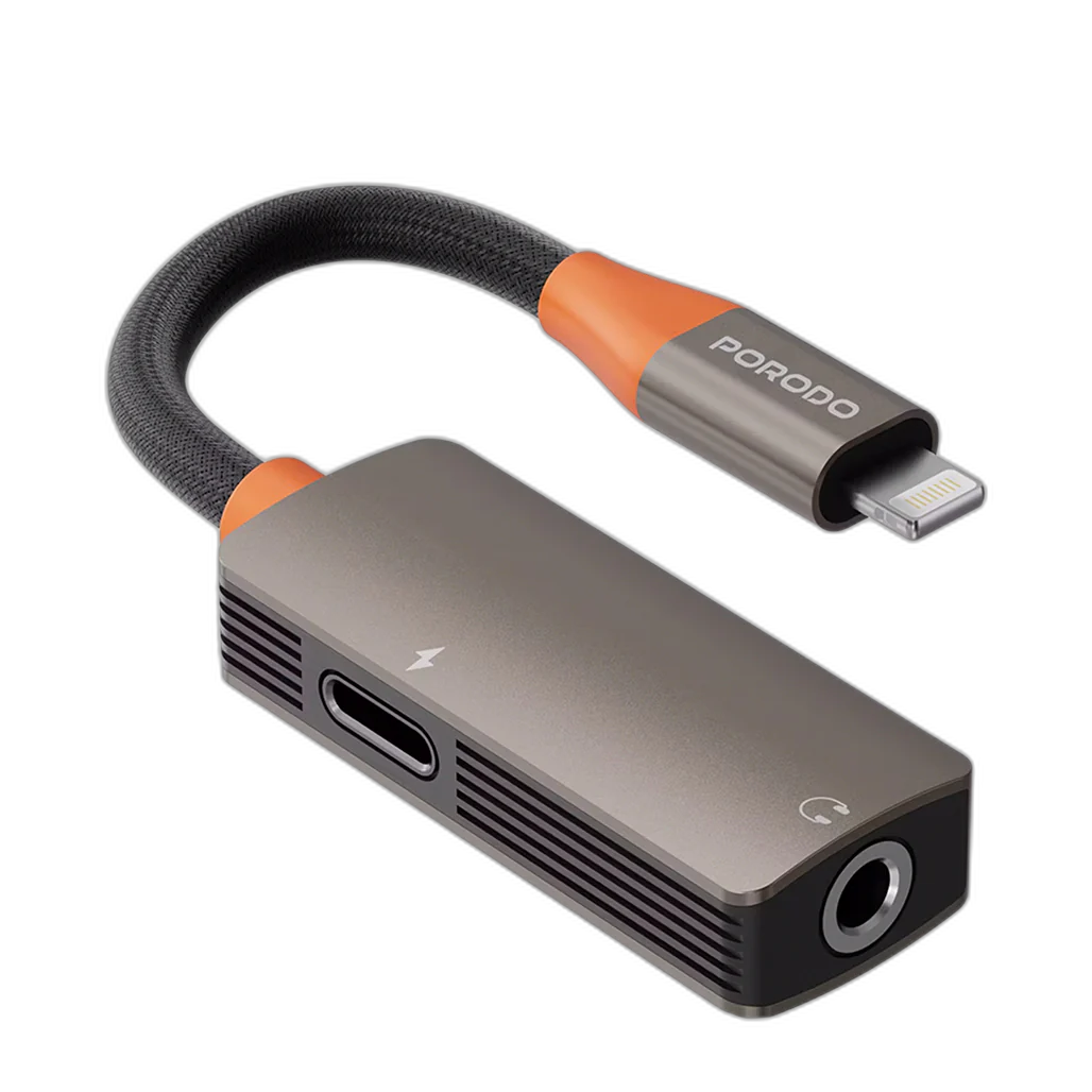 Porodo AudioLink Duo Lightning & 3.5mm Jack Splitter