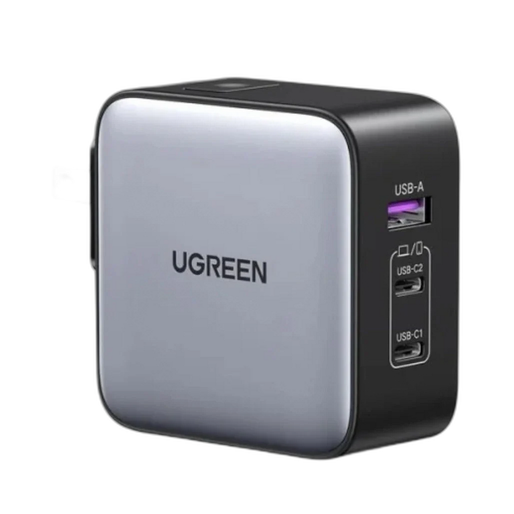 Ugreen 65W GaN Travel Charger – 3-Port Fast Charging Adapter with International Plugs