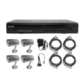 Conqueror 4 Channel DVR Security CCTV Kit Camera System Waterproof Outdoor Surveillance Camera with Motion Detection