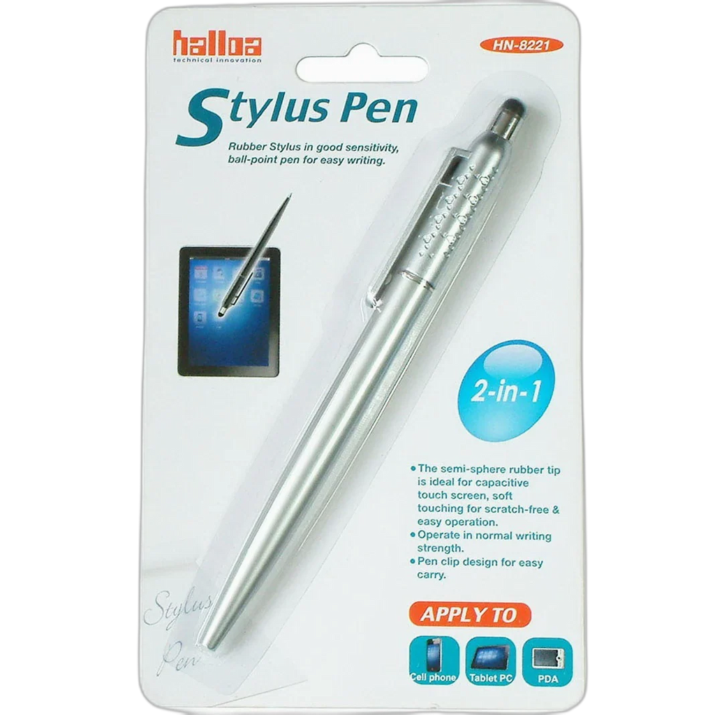 Halloa Stylus Pen Double Sided with Clip for Touch Screen Devices - HN8221
