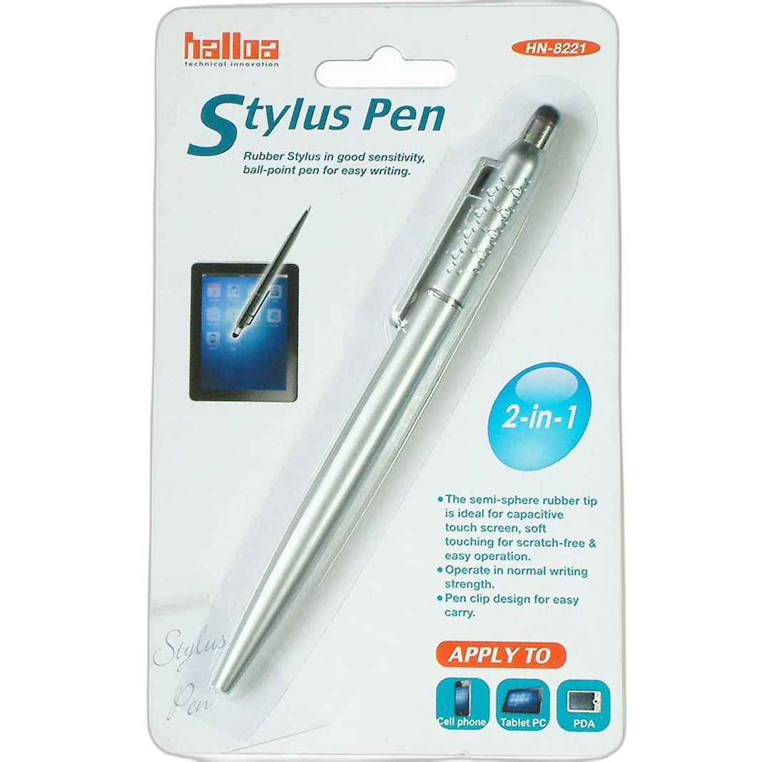 Halloa Stylus Pen Double Sided with Clip for Touch Screen Devices - HN8221