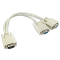 Conqueror VGA Cable Single to Double Splitter 1 Male to 2 Male Splitter Grey - C91