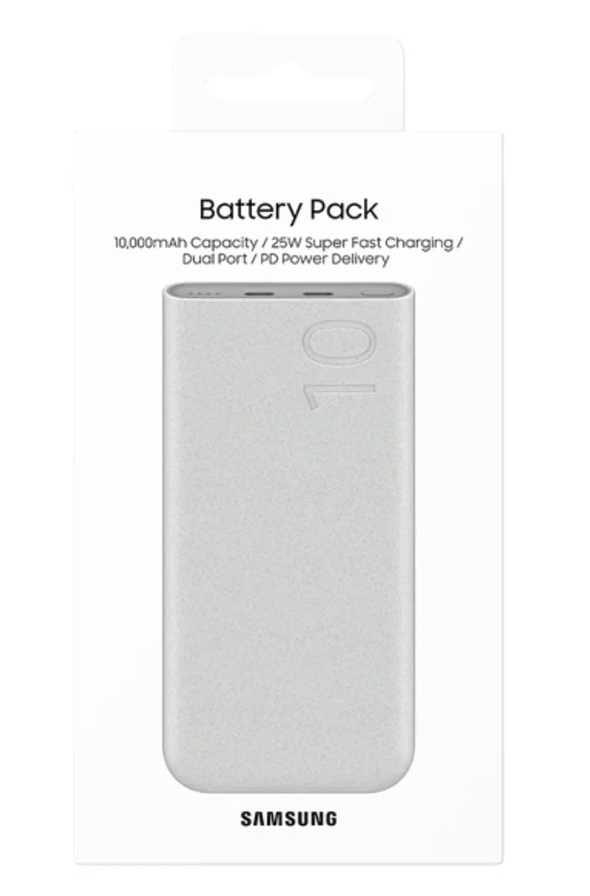 amsung 10000mAh Battery Pack - Dual-Port Power Bank with Super Fast Charging & Recycled Materials