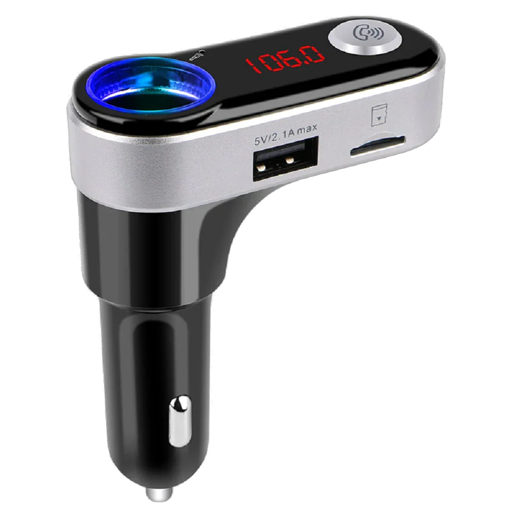 FM Transmitter Hands-Free Car Kit Wireless Bluetooth Car Adapter 3-in-1 with USB Charging - BC09B