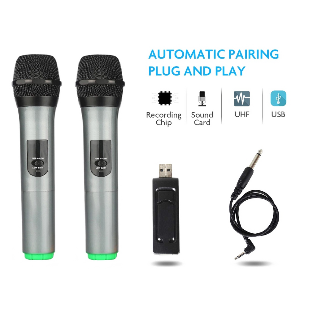 Langting UHF Dual Channel Wireless Handheld Microphones - H26